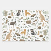 Cute Australian Animals Greenery Birthday Baby Boy Inpakpapier Vel (Voorkant)
