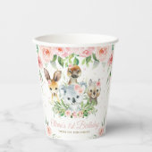 Cute Australian Animals Pink Floral 1 september Papieren Bekers (Voorkant)