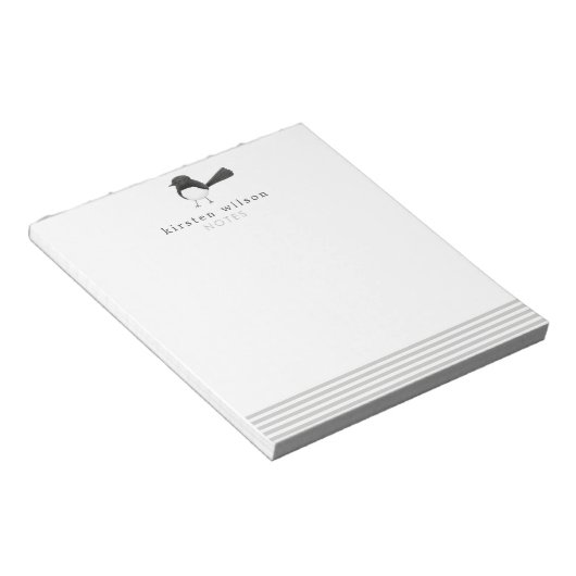 Cute Australian Bird: Willie Wagtail Personalized Notitieblok (Schuin)