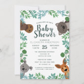 Cute Australian Critters Baby shower Invitation Kaart (Voorkant)