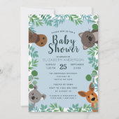 Cute Australian Critters Baby shower Invitation Kaart (Voorkant)