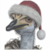 Cute Australian Emu die een feestelijke Pet heeft Sticker (Voorkant)