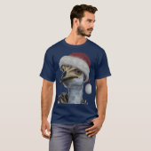 Cute Australian Emu Wearing A Festive Holiday Hat T-shirt (Voorkant volledig)