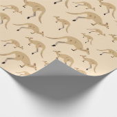 Cute Australian Kangaroo Pattern Cadeaupapier (Hoek)