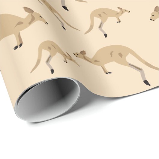 Cute Australian Kangaroo Pattern Cadeaupapier (Rol Hoek)
