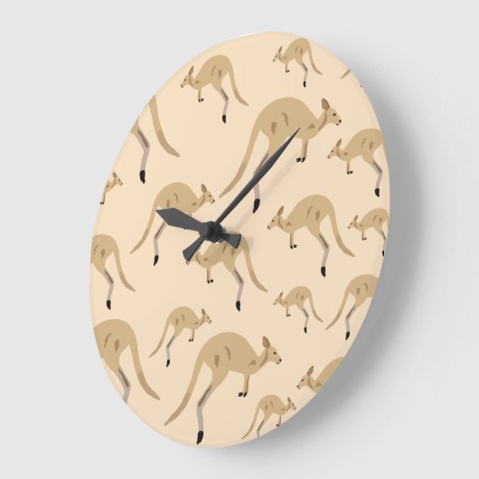 Cute Australian Kangaroo Pattern Grote Klok (Hoek)
