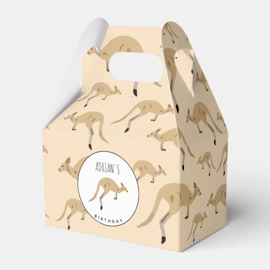 Cute Australian Kangaroo Pattern Kinderen Birthday Bedankdoosjes (Voorkant Zijde)
