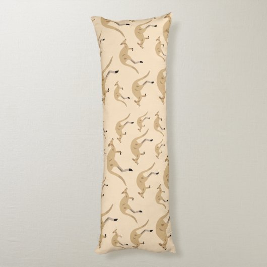 Cute Australian Kangaroo Pattern Lichaamskussen (Achterkant (Verticaal))