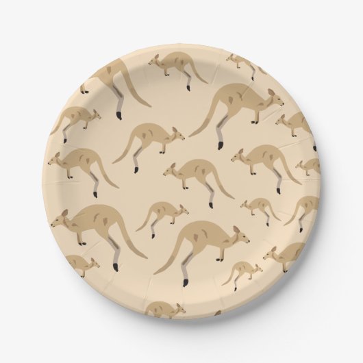 Cute Australian Kangaroo Pattern Papieren Bordje (Voorkant)