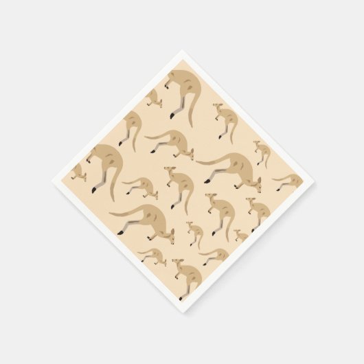 Cute Australian Kangaroo Pattern Servet (Hoek)