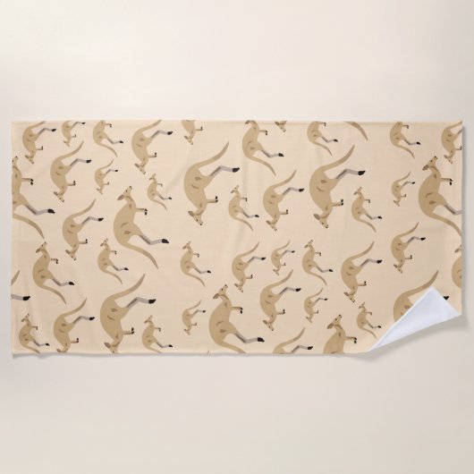 Cute Australian Kangaroo Pattern Strandlaken (Voorkant)