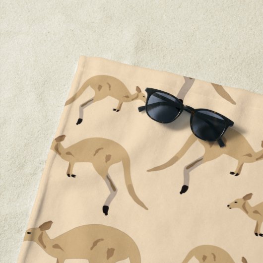 Cute Australian Kangaroo Pattern Strandlaken (In situ)