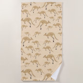 Cute Australian Kangaroo Pattern Strandlaken (Voorkant)