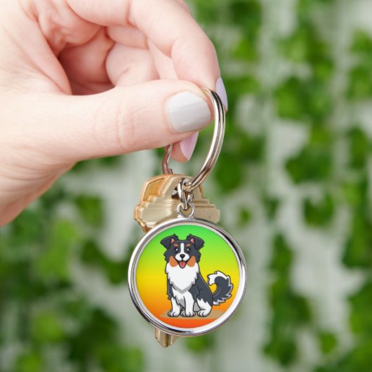 Cute Australian Shepherd-23144 Sleutelhanger (Hand)
