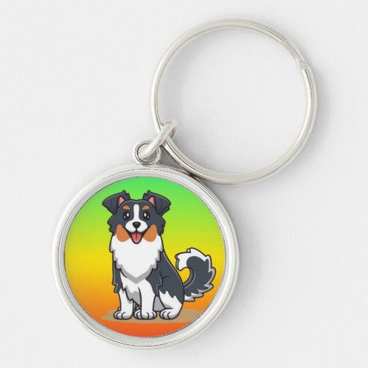 Cute Australian Shepherd-23144 Sleutelhanger (Voorkant)