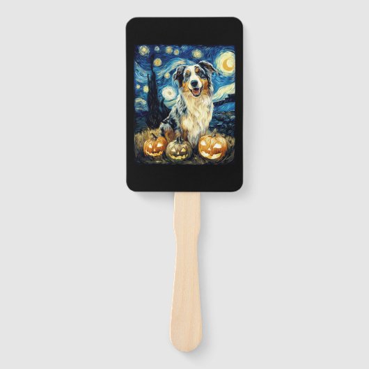 Cute Australian Shepherd Dog Halloween Jack O Lant Handwaaier (Voorkant)