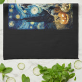 Cute Australian Shepherd Dog Halloween Jack O Lant Theedoek (Gevouwen)