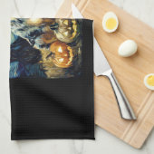 Cute Australian Shepherd Dog Halloween Jack O Lant Theedoek (Quarter Fold)