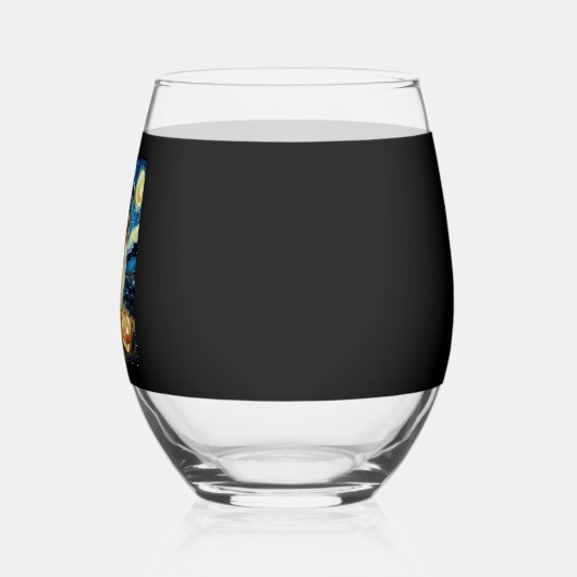 Cute Australian Shepherd Dog Halloween Jack O Lant Wijnglas Zonder Voet (Links)