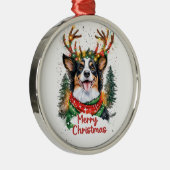 Cute Australian Shepherd Dog Metalen Ornament (Rechts)