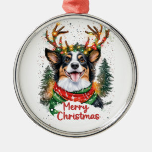 Cute Australian Shepherd Dog Metalen Ornament