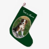 Cute Australian Shepherd Dog - Persoonlijke kerstm Kleine Kerstsok (Voorkant (Hangend))