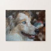 Cute Australian Shepherd Dog Portrait Legpuzzel (Horizontaal)