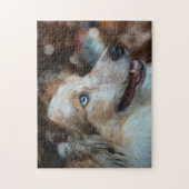 Cute Australian Shepherd Dog Portrait Legpuzzel (Verticaal)