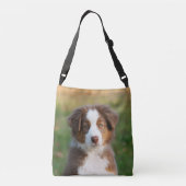 Cute Australian Shepherd Dog Puppy Photo op - Crossbody Tas (Achterkant)