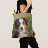 Cute Australian Shepherd Dog Puppy Photo - Shopper Tote Bag (Dichtbij)