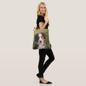 Cute Australian Shepherd Dog Puppy Photo - Shopper Tote Bag (Op model)