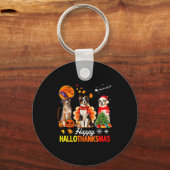 Cute Australian Shepherd Happy Hallothanksmas Xmas Sleutelhanger (Voorkant)