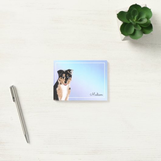 Cute Australian Shepherd Pastel Ombre Name Post-it Post-it® Notes (Kantoor)