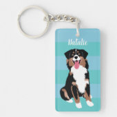 Cute Australian Shepherd Personalized | Blue Aqua Sleutelhanger (Voorkant)