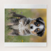 Cute Australian Shepherd Personalized Legpuzzel (Horizontaal)