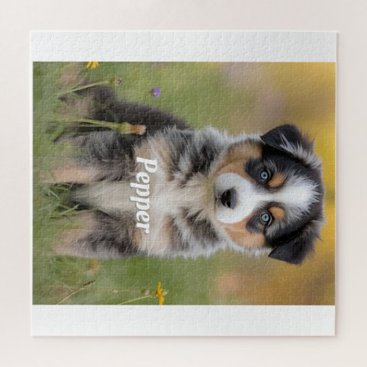 Cute Australian Shepherd Personalized Legpuzzel (Horizontaal)