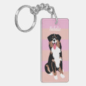 Cute Australian Shepherd Personalized | Roze perzo Sleutelhanger (Voorkant Links)
