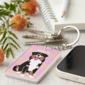 Cute Australian Shepherd Personalized | Roze perzo Sleutelhanger (Voorkant Rechts)