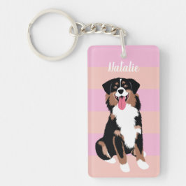 Cute Australian Shepherd Personalized | Roze perzo Sleutelhanger