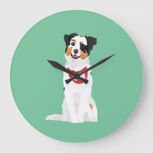 Cute Australian Shepherd Puppy met Red Bandana Grote Klok