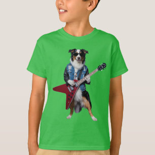 Cute Australian Shepherd Rockster Kinder T-Shirt