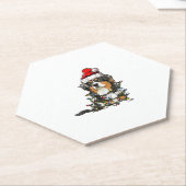 Cute Australian Shepherd Santa Kerstboom Ligh Kartonnen Onderzetters (Schuin)