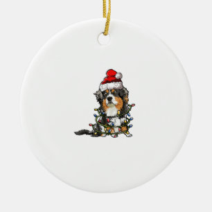 Cute Australian Shepherd Santa Kerstboom Ligh Keramisch Ornament