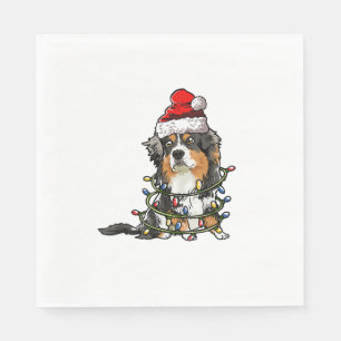 Cute Australian Shepherd Santa Kerstboom Ligh Servet