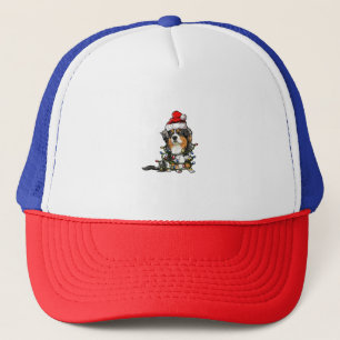 Cute Australian Shepherd Santa Kerstboom Ligh Trucker Pet