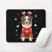Cute Australian Shepherd Valentine Heart Valentine Muismat (Met muis)