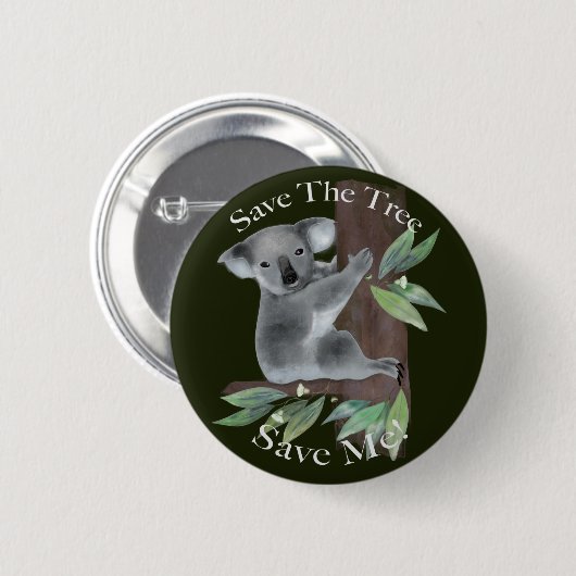 Cute Australian tree hugging koala Ronde Button 5,7 Cm (Voorkant /achterkant)