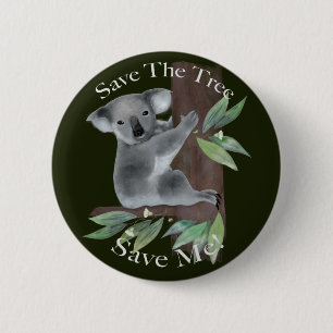 Cute Australian tree hugging koala Ronde Button 5,7 Cm