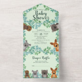 Cute Australische Dieren Baby Shower Uitnodiging (Binnen)