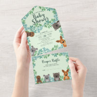 Cute Australische Dieren Baby Shower Uitnodiging